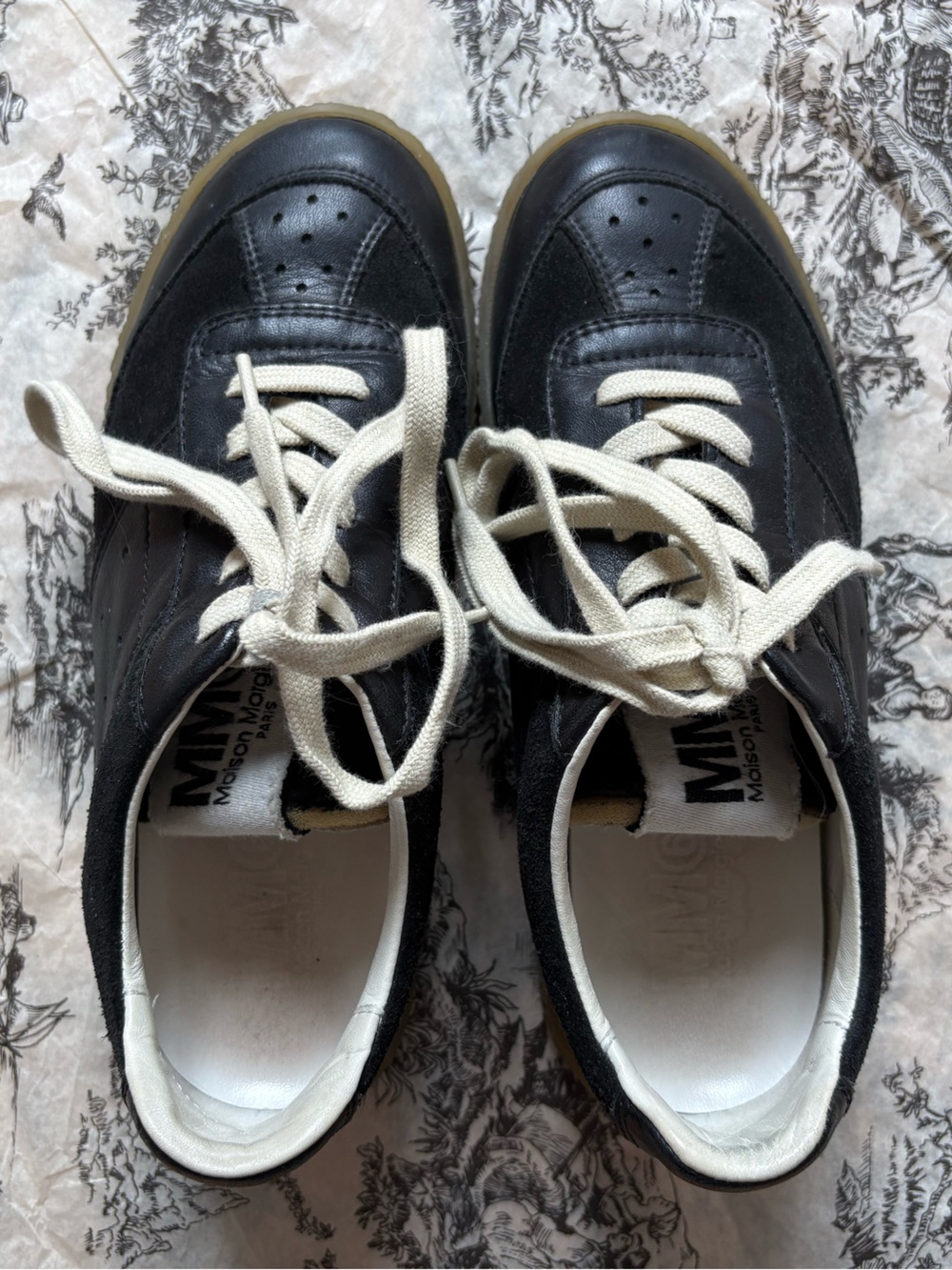 MM6 Maison Margiela Black Leather Court Sneakers Women’s 5.5
